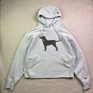 Black Dog Hoodie Sz M Blue Cropped Marthas Vineyard Sweatshirt Heavyweight Boxy